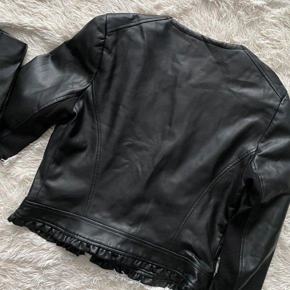 Zara Ruffled Faux Leather Jacket - Trafaluc - Picture 14 of 15